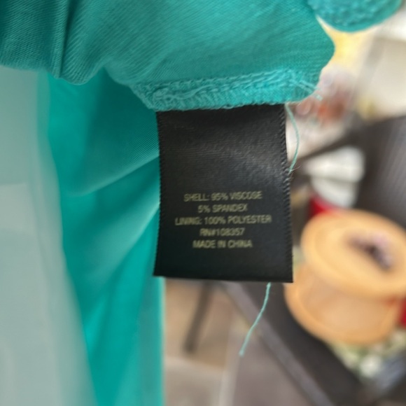 Worthington Ladies plus size aqua and white lined top - Picture 5 of 7